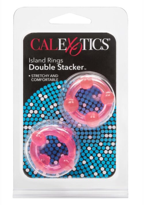Island Rings Double Stacker Cock Rings (2 piece set) - Pink