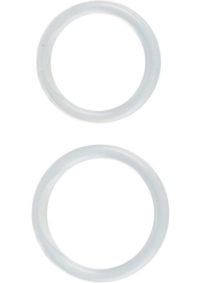 Silicone Rings Cock Rings - Clear - 2 Per Set