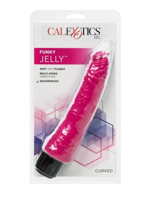 Funky Jelly Curved Vibrator - Multi-Colored
