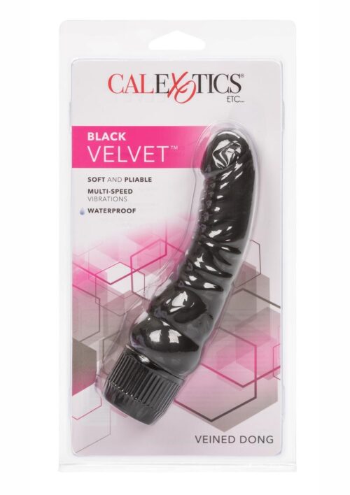 Black Velvet Realistic Vibrator - Black