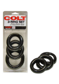 COLT 3 Ring Set Cock Rings - Black