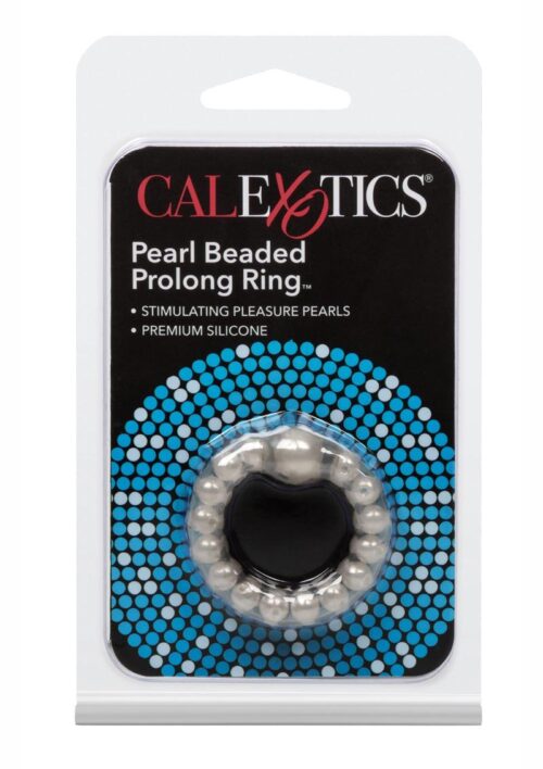 Pearl Beaded Prolong Silicone Cock Ring - Smoke
