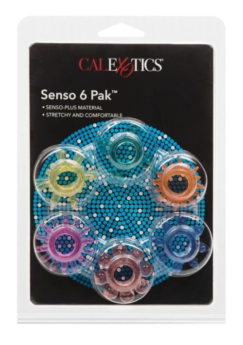 Senso 6 Pack Cock Rings (6 Piece Set)- Multi-Colored