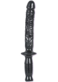 The Manhandler Dildo with Handle 10in - Black