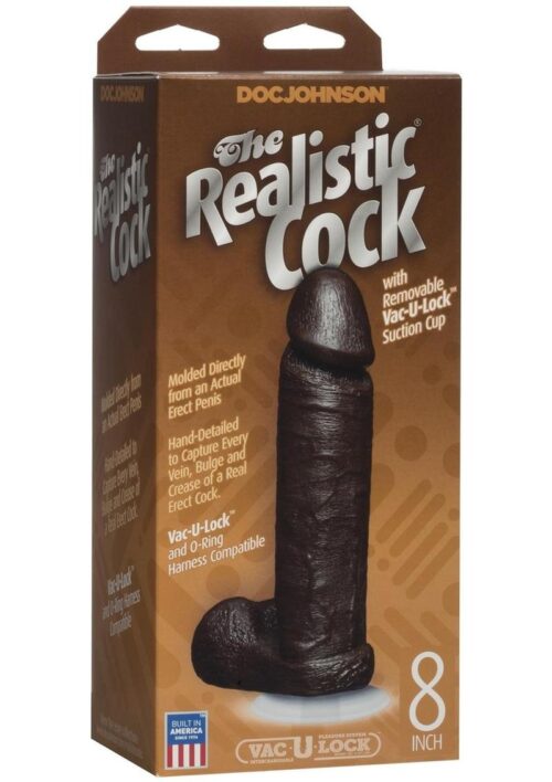 The Realistic Cock Dildo 8in - Chocolate