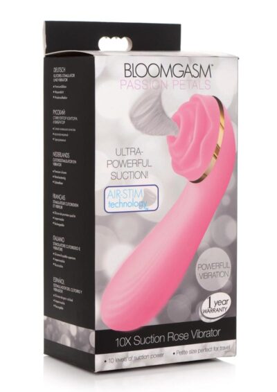 Inmi Bloomgasm Passion Petals 10X Rechargeable Silicone Rose Clitoral Stimulator - Pink