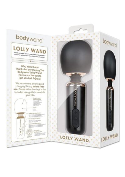 Bodywand Lolly Rechargeable Silicone Massager - Black/Rose Gold