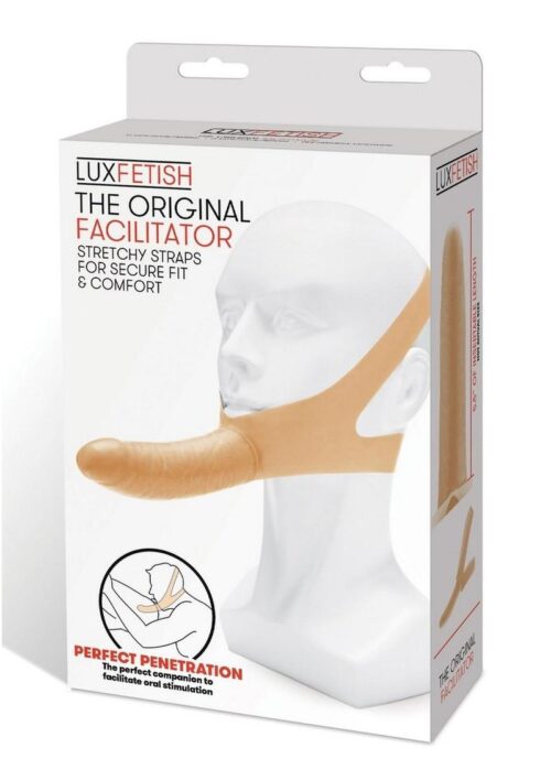 Lux Fetish The Original Facilitator Face Strap-On with Dildo - Cream