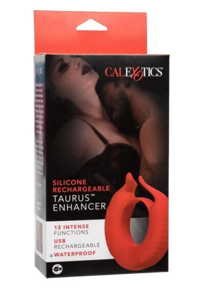 Silicone Rechargeable Taurus Enhancer Couples Ring - Red