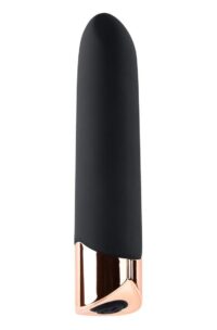 Gender X Gold Standard Rechargeable Silicone Bullet - Black/Rose Gold