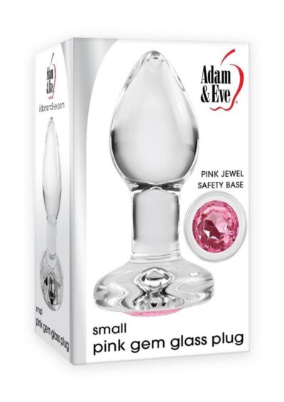 Adam andamp; Eve Pink Gem Glass Plug - Small