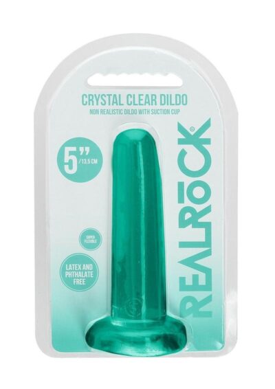 RealRock Crystal Clear Dildo with Suction Cup 5.3in