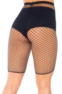 Leg Avenue Industrial Net Biker Shorts - O/S - Black
