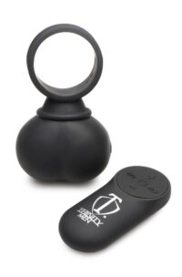 Trinity Men 28X Rechargeable Silicone Vibrating Balls with Remote - Large - Black