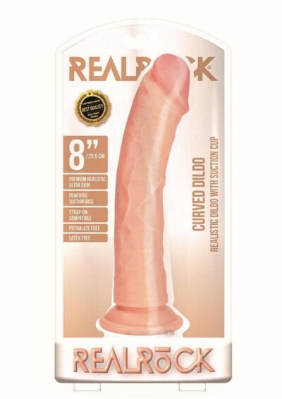 RealRock Curved Realistic Dildo with Suction Cup 8in - Vanilla