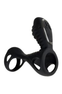 Gladiator F Rechargeable Silicone Couples Cock Ring - Black