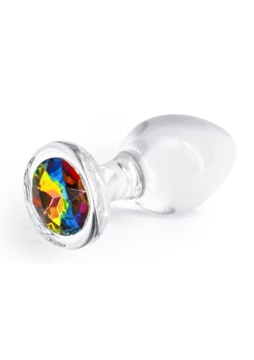 Crystal Desires Rainbow Gem Glass Anal Plugs - Medium