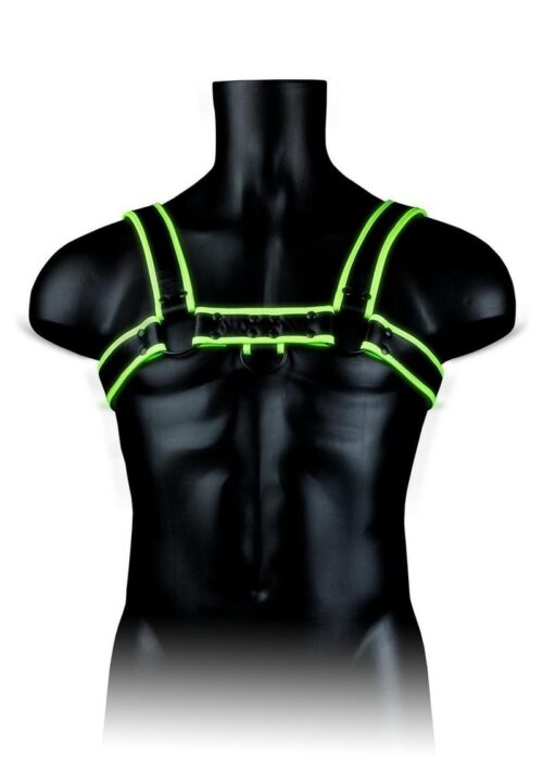 Ouch! Chest Bulldog Harness Glow in the Dark Large/XLarge - Green