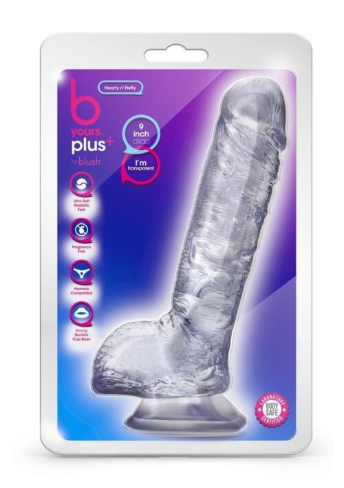 B Yours Plus Hearty N` Hefty Realistic Dildo with Suction Cup - Clear