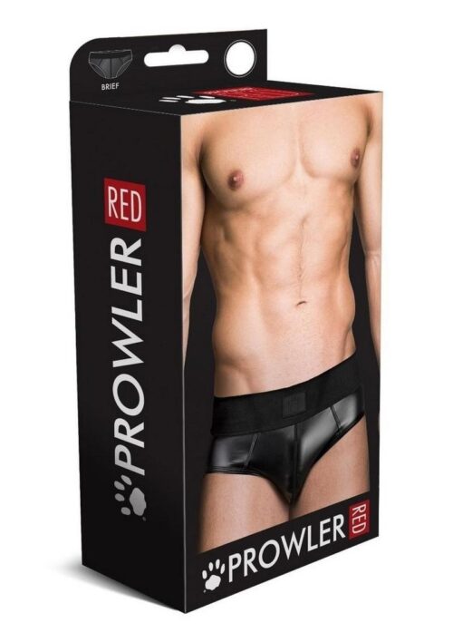 Prowler Red Wetlook Brief - XLarge - Black