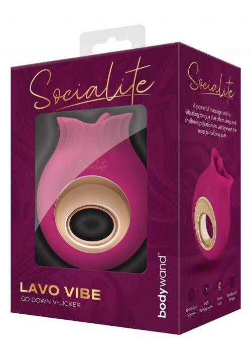 Bodywand Socialite Lavo Rechargeable Silicone Clitoral Licker Vibe - Pink